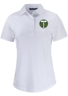 Cutter and Buck Portland Timbers Womens White Prospect Short Sleeve Polo Shirt