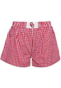 Hype and Vice Oklahoma Sooners Womens Crimson Gingham Shorts
