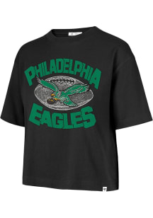 47 Philadelphia Eagles Womens Black Flare Short Sleeve T-Shirt