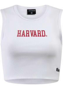 Hype and Vice Harvard Crimson Womens White Cut Off Tank Top