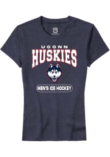 Summit Sportswear UConn Huskies Womens Navy Blue Men's Ice Hockey Short Sleeve T-Shirt