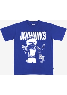 SLAM Kansas Jayhawks Royal Blue Mascot Mode Short Sleeve T Shirt