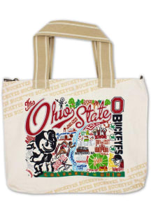 Ohio State Buckeyes White 14x18 Canvas Tote