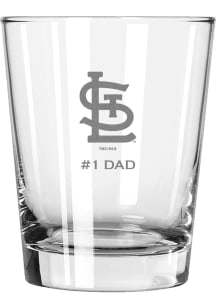 St Louis Cardinals Dad 15oz Rock Glass - White