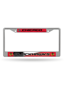 Chicago Blackhawks Puck Chrome License Plate Frame - Silver