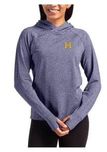 Cutter and Buck Michigan Wolverines Womens Navy Blue Vault Adapt Knit Hood Hooded Sweatshirt