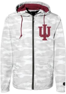 Something Inked Indiana Hoosiers Mens Ash 2 Hit Primary Logo Light Weight Jacket