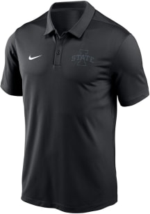 Nike Iowa State Cyclones Mens Black Tonal Blackout Short Sleeve Polo