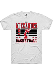 Dee Alexander Cincinnati Bearcats White NIL Striped Short Sleeve Player T Shirt