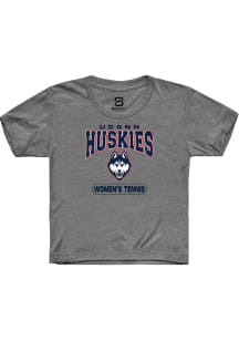 Summit Sportswear UConn Huskies Youth Graphite Women's Tennis Short Sleeve T-Shirt