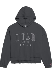 League Utah Utes Womens Graphite Waffle Hooded Sweatshirt