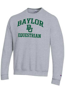 Champion Baylor Bears Mens Grey Heather Equestrian Arch Powerblend Long Sleeve Crew Sweatshirt