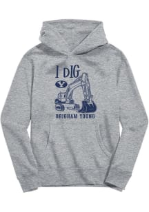 Vive La Fete BYU Cougars Toddler Grey Excavator Long Sleeve Hooded Sweatshirt