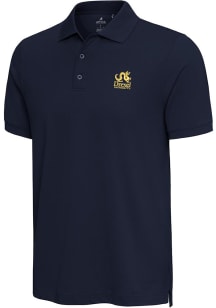 Antigua Drexel Dragons Mens Navy Blue Nobel Short Sleeve Polo