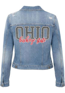 Ohio State Buckeyes Womens Blue Denim Medium Weight Jacket