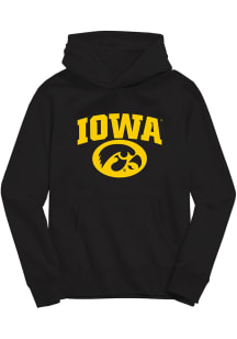 Vive La Fete Iowa Hawkeyes Youth Black Arch Sam Long Sleeve Hoodie