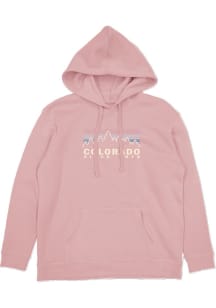 Blue 84 Colorado Womens Pink Embroidered Colorado Hoodie Hooded Sweatshirt