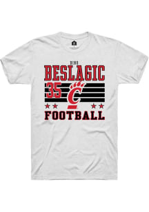 Dino Beslagic Cincinnati Bearcats White Football NIL Striped Short Sleeve Player T Shirt