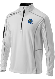 Columbia Pitt Panthers Mens White Vault Heat Seal Omni Wick Shotgun Long Sleeve Qtr Zip Pullover