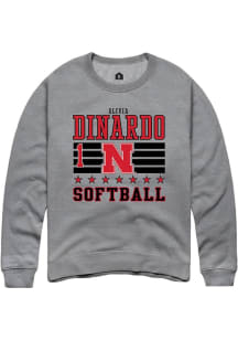 Olivia DiNardo Nebraska Cornhuskers Mens Grey NIL Striped Player Crew