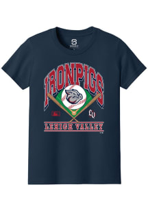 Summit Sportswear Lehigh Valley Ironpigs Youth Navy Blue Homefield Short Sleeve T-Shirt