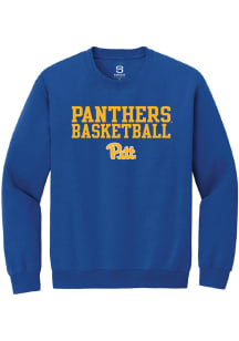 Summit Sportswear Pitt Panthers Mens Blue Stacked Basketball Long Sleeve Crew Sweatshirt