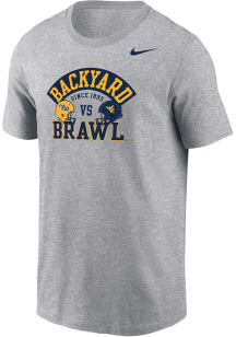 Nike Pitt Panthers Grey Football Backyard Brawl DriFIT Short Sleeve T Shirt