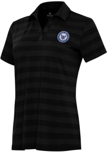 Antigua Navy Womens Black Tunnel Short Sleeve Polo Shirt