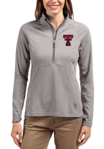 Cutter and Buck Texas Tech Red Raiders Womens Ash Adapt Eco Qtr Zip Pullover