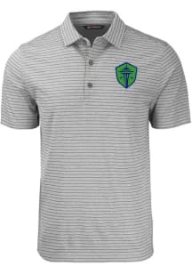Cutter and Buck Seattle Sounders FC Graphite Forge Heather Stripe Big and Tall Polo