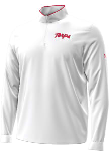 Under Armour Maryland Terrapins Mens White Midweight Long Sleeve Qtr Zip Pullover