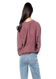 Harvard Crimson Womens Pink Rhinestone Corded Crew Crew Sweatshirt