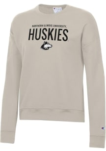 Champion Northern Illinois Huskies Womens Oatmeal Stacked Powerblend Crew Sweatshirt