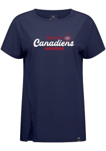 Levelwear Montreal Canadiens Womens Navy Blue Influx Monument Short Sleeve T-Shirt