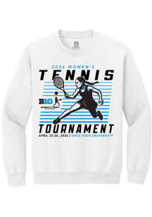 Summit Sportswear Big Ten Mens White 2026 Women's Tennis Tournament Long Sleeve Crew Sweatshirt