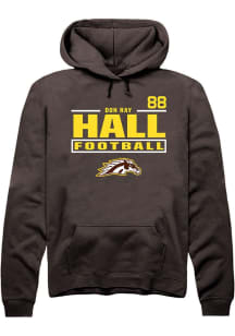 Don Ray Hall Western Michigan Broncos Mens Brown Football NIL Stacked Box Player Hood