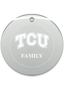 TCU Horned Frogs Family Round Ornament - White