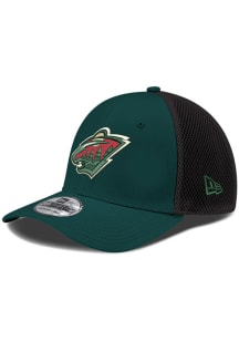 New Era Minnesota Wild Mens Green Primary Team Logo Neo 39THIRTY Flex Hat