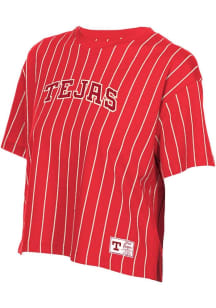 New Era Texas Rangers Womens Red City Connect Boxy Short Sleeve T-Shirt