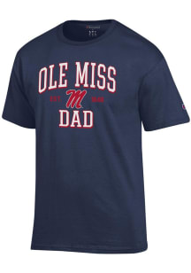 Champion Ole Miss Rebels Navy Blue Est Date Dad Jersey Short Sleeve T Shirt