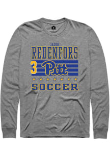 Jacob Redenfors Pitt Panthers Grey NIL Striped Long Sleeve Player T Shirt