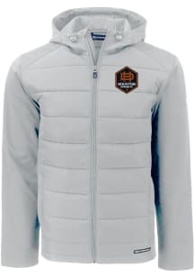 Mens Houston Dynamo Cutter and Buck Mens Evoke Hood Heavyweight Jacket - Grey