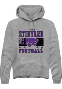 Serious Stinyard K-State Wildcats Mens Grey Football NIL Striped Player Hood