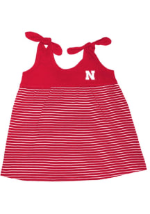 Nebraska Cornhuskers Toddler Girls Cardinal Stripe Short Sleeve Dress