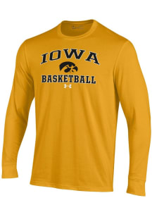 Under Armour Iowa Hawkeyes Gold Basketball Performance Long Sleeve T Shirt