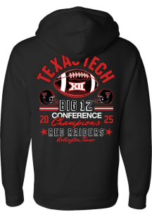 Something Inked Texas Tech Red Raiders Mens Black 2025 Big 12 Football Champions Script Long Sleev..