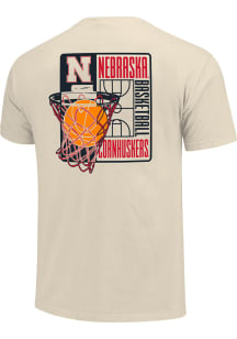 Nebraska Cornhuskers Ivory Basketball Net Overlay Short Sleeve T Shirt