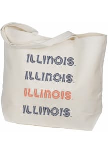 Illinois Fighting Illini Orange Retro Canvas Tote