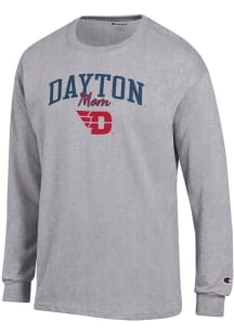 Champion Dayton Flyers Grey Mom Script Jersey Long Sleeve T Shirt