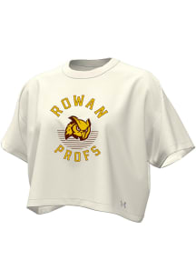 Under Armour Rowan University Womens Ivory Iconic Boxy Crop Short Sleeve T-Shirt
